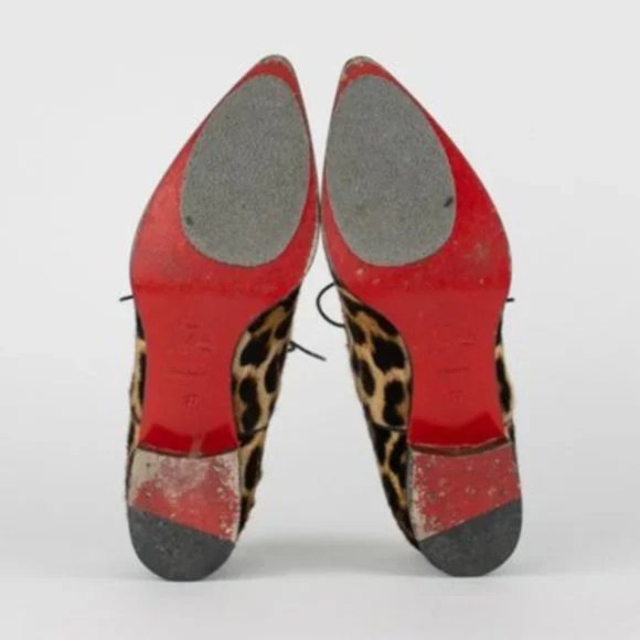 Christian Louboutin Pony Hair Leopard Print Oxfords - Picture 5 of 10